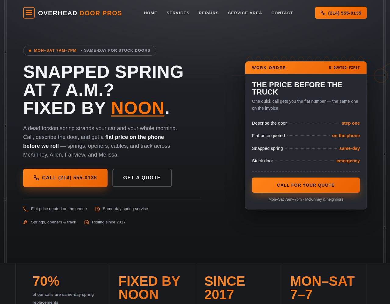 Garage door company website build